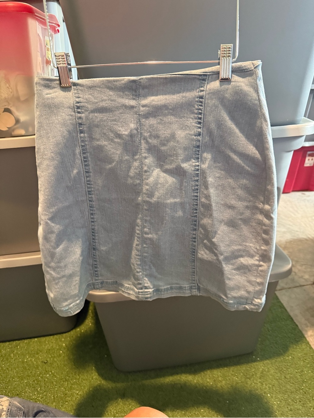 Light Wash Denim Mini Skirt - Classic Casual p45